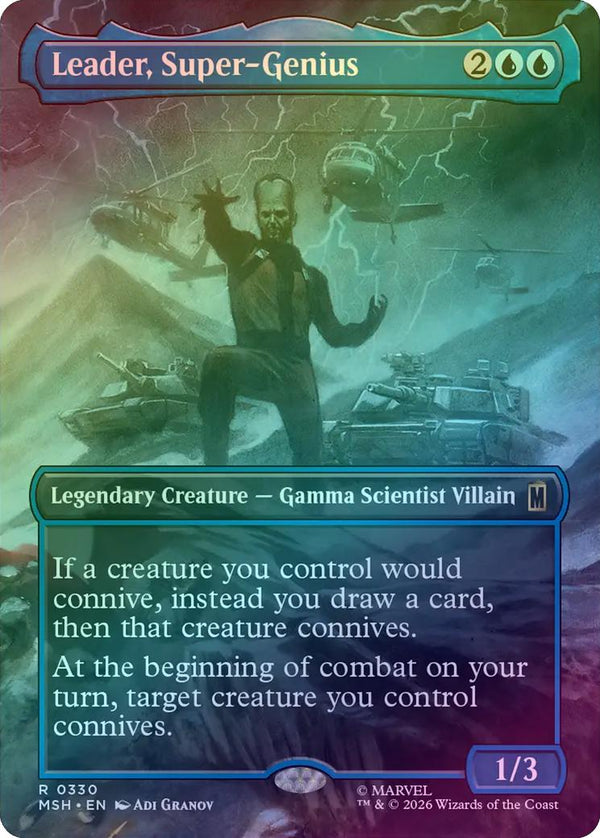 Leader, Super-Genius - Borderless Scene (Foil) (MSH) (Pre-Order)