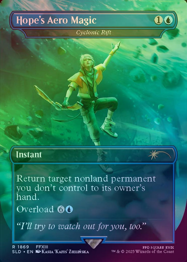 Hope's Aero Magic // Cyclonic Rift - Secret Lair x FINAL FANTASY: Grimoire (Rainbow Foil) (SLD)