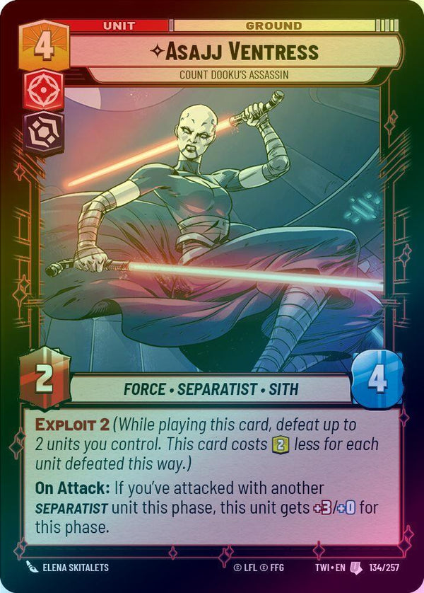 Asajj Ventress - Count Dooku's Assassin - 134/257 - Uncommon (Foil)
