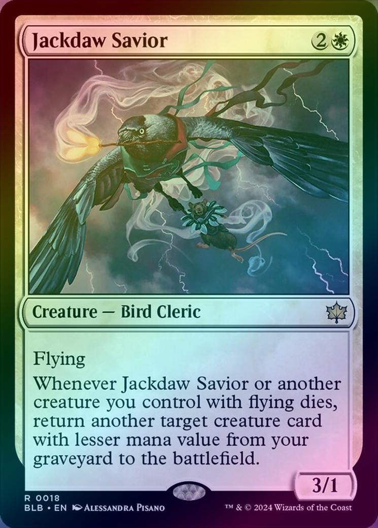 jackdaw mtg card Bloomburrow Rare Savior (Showcase) #296 Other Pirates you control get +1/+1 401 Games Canada - Jackdaw