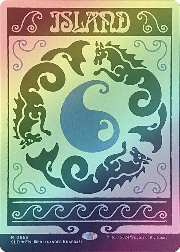 Island (889) - Deceptive Districts (Rainbow Foil) (SLD)