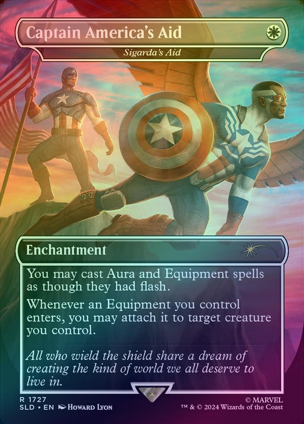 Captain America's Aid // Sigarda's Aid - Marvel's Captain America (Rainbow Foil) (SLD)