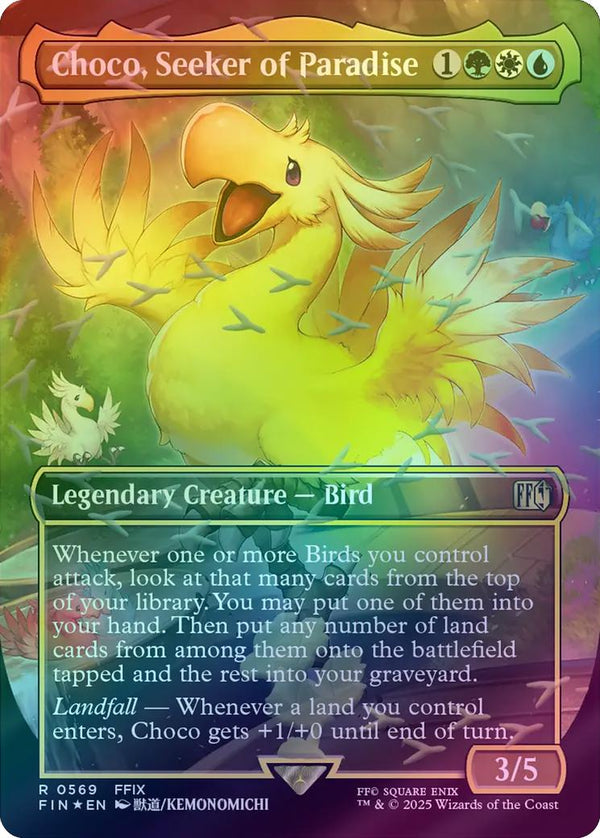 Choco, Seeker of Paradise - Borderless (Chocobo Track Foil) (FIN)