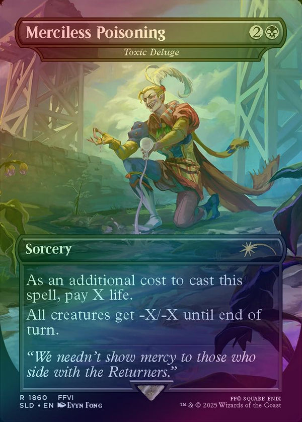 Merciless Poisoning // Toxic Deluge - Secret Lair x FINAL FANTASY: Game Over (Rainbow Foil) (SLD)