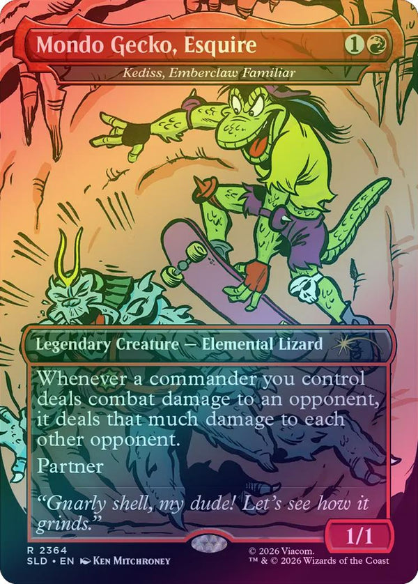 Mondo Gecko, Esquire // Kediss, Emberclaw Familiar - TMNT: The Mighty Mutanimals (Foil) (SLD)