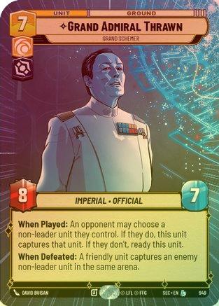 Grand Admiral Thrawn - Grand Schemer (Hyperspace Foil) - 949 - Legendary (Foil)