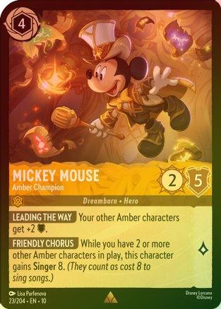 Mickey Mouse (Amber Champion) - 23/204 - Rare (Foil)