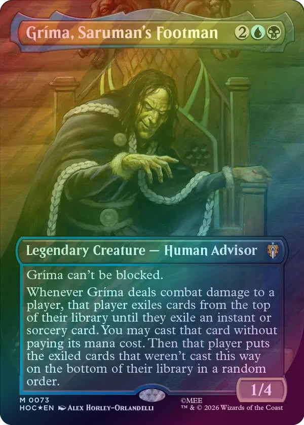 Gríma, Saruman's Footman - Borderless (Surge Foil) (HOC) (Pre-Order)