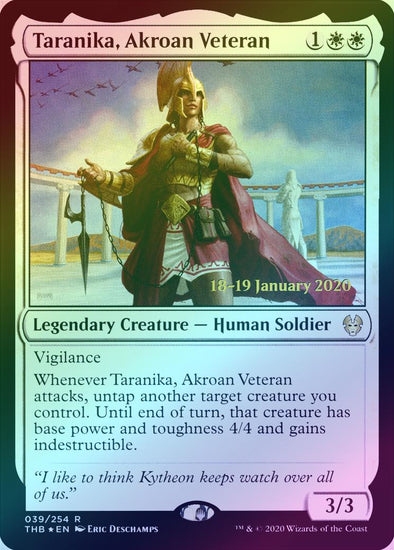 Taranika, Akroan Veteran - Prerelease Promo (Foil) (PTHB)