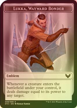 Elemental (002) // Emblem - Lukka, Wayward Bonder (008) Token (Foil) (TSTX)