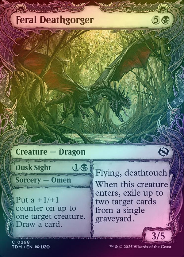 Feral Deathgorger // Dusk Sight - Draconic Showcase (Foil) (TDM)