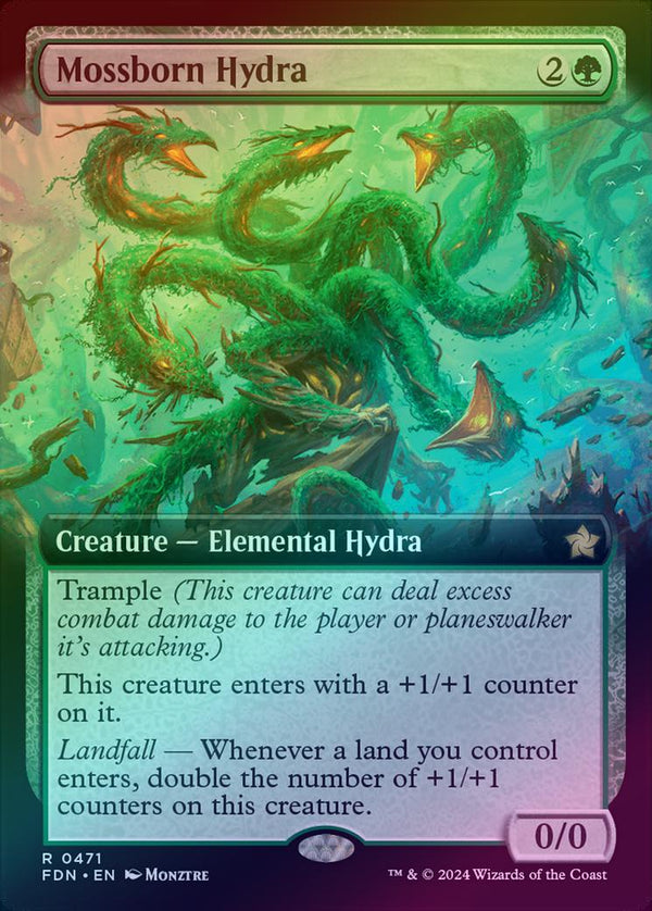 Mossborn Hydra - Extended Art (Foil) (FDN)