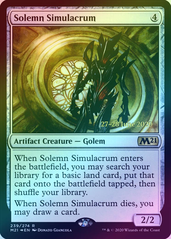 Solemn Simulacrum - Prerelease Promo (Foil) (PM21)