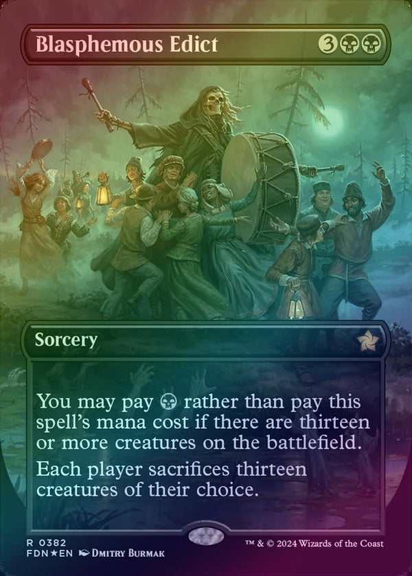 Blasphemous Edict - Borderless (Mana Foil) (FDN)