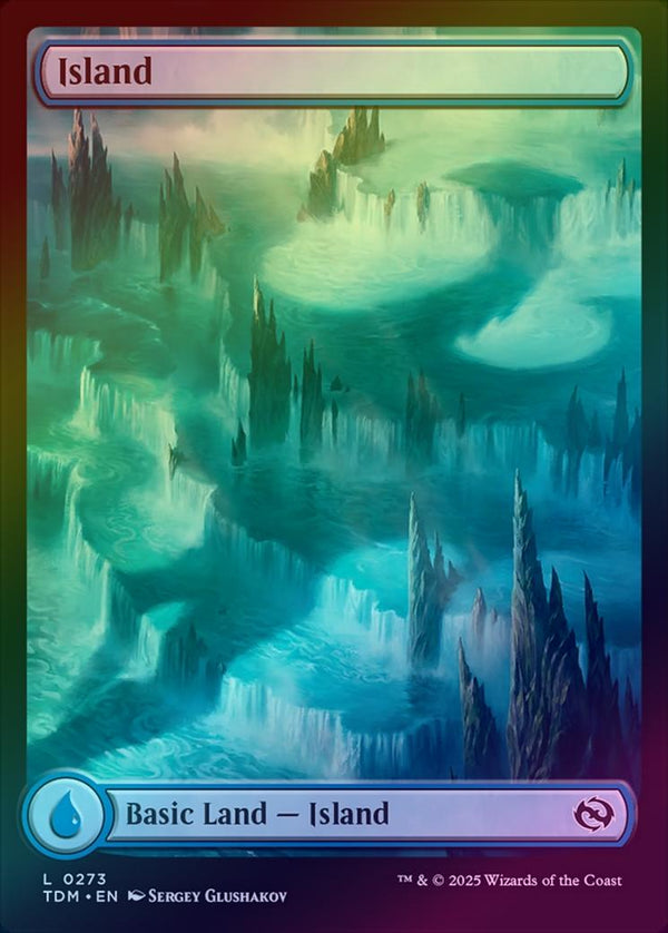 Island - Dragon's Presence Full Art (273) (Foil) (TDM)
