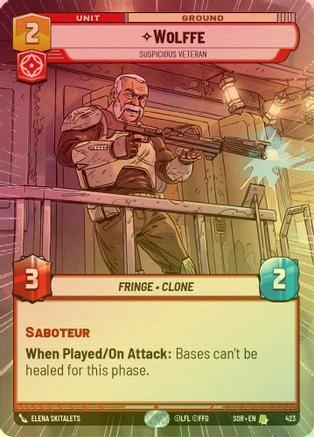 Wolffe - Suspicious Veteran (Hyperspace) - 423 - Rare (Foil)