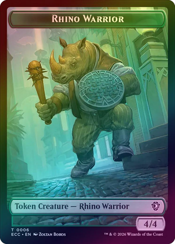 Rhino Warrior // Elemental Token (Foil) (TECC)