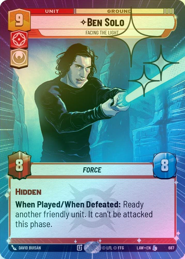 Ben Solo - Facing the Light (Hyperspace Foil) - 687 - Legendary (Foil)
