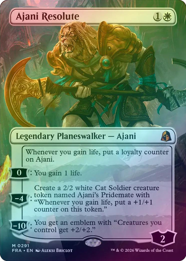 Ajani Resolute - Borderless Echo (Foil) (FRA)