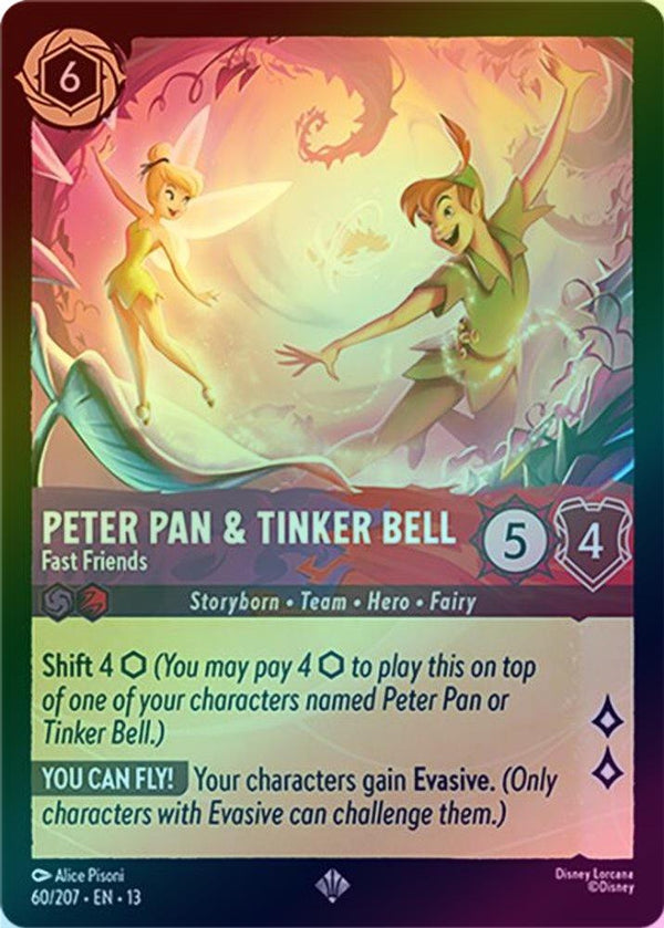 Peter Pan & Tinker Bell (Fast Friends) - 60/207 - Super Rare (Foil)
