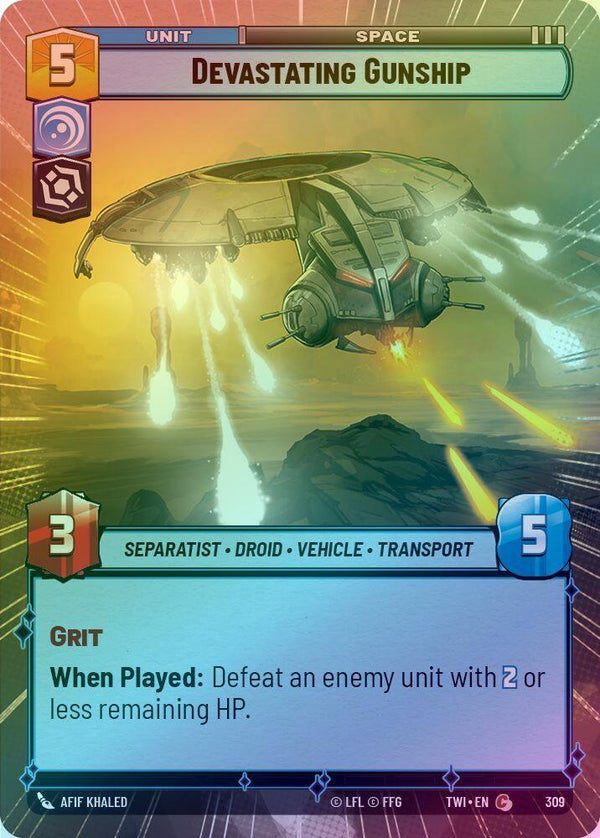Devastating Gunship (Hyperspace) - 309 - Common (Foil)