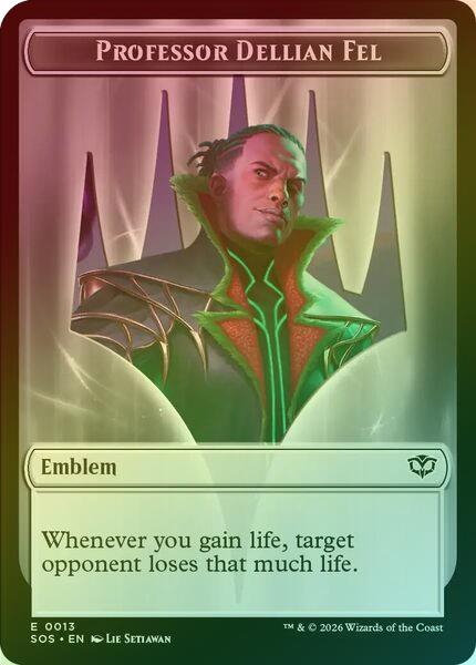 Emblem - Professor Dellian Fel // Pest (008) Token (Foil) (TSOS)