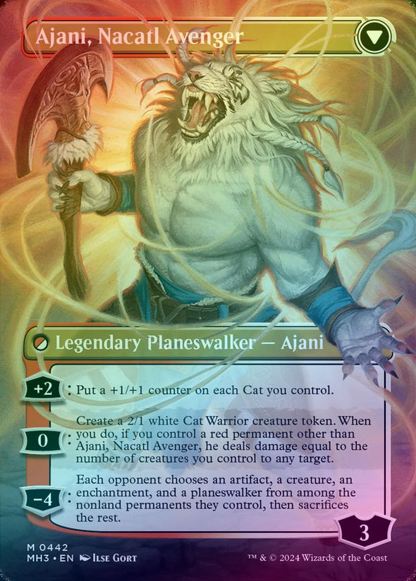 Ajani, Nacatl Pariah // Ajani, Nacatl Avenger - Borderless (Foil) (MH3)