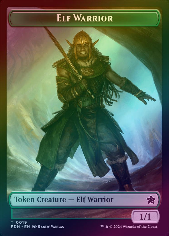 Raccoon (20) // Elf Warrior Token (19) (Foil) (TFDN)