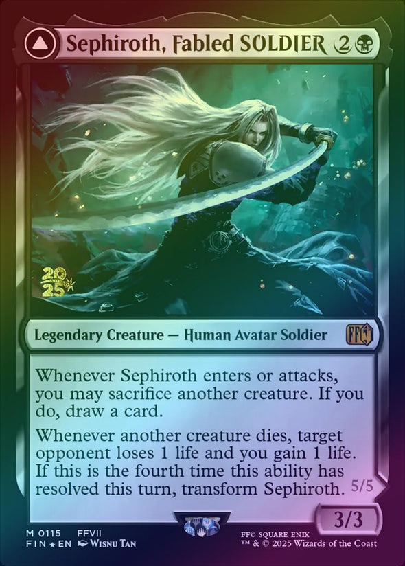 Sephiroth, Fabled SOLDIER // Sephiroth, One-Winged Angel - Prerelease Promo (Foil) (PFIN)