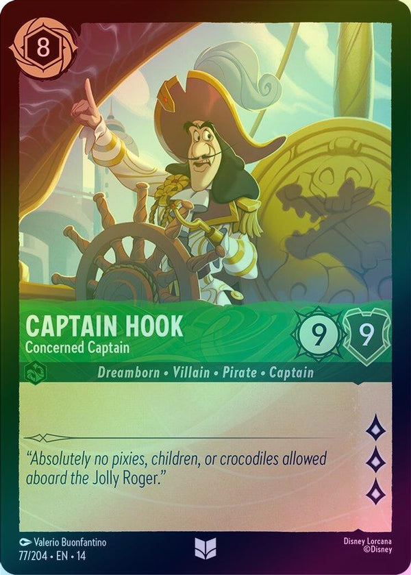 Captain Hook (Concerned Captain) - 77/204 - Uncommon (Foil)