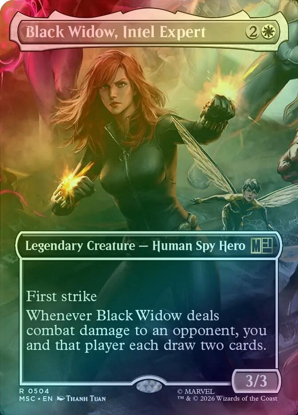 Black Widow, Intel Expert - Borderless Scene: Heroes United (Foil) (MSC)