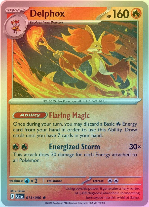 Delphox - 013/086 - Rare - Reverse Holo