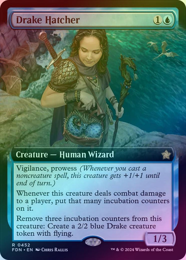 Drake Hatcher - Extended Art (Foil) (FDN)