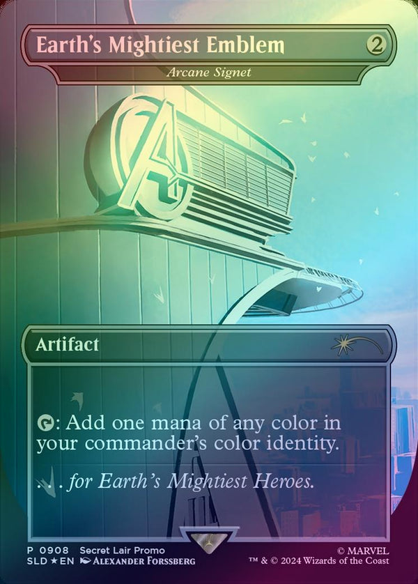 Earth's Mightiest Emblem // Arcane Signet - Borderless (0908) (Rainbow Foil) (SLD)