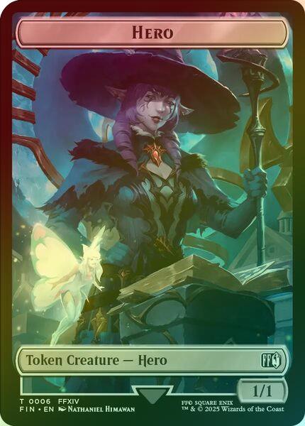 Hero (006) // Wizard (015) Token (Foil) (TFIN)