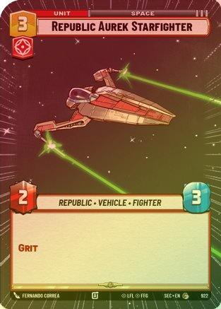 Republic Aurek Starfighter (Hyperspace Foil) - 922 - Common (Foil)