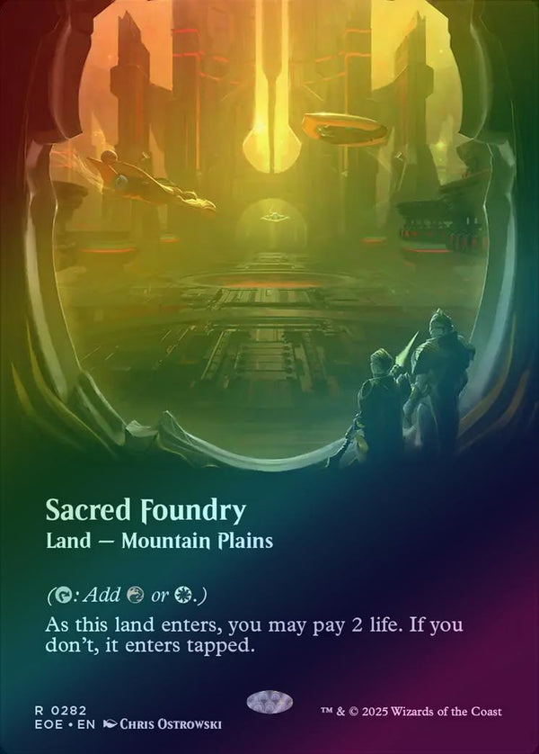Sacred Foundry - Borderless Viewport Land (Foil) (EOE)