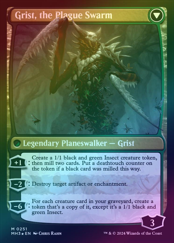 Grist, Voracious Larva // Grist, the Plague Swarm - Prerelease Promo (Foil) (PMH3)