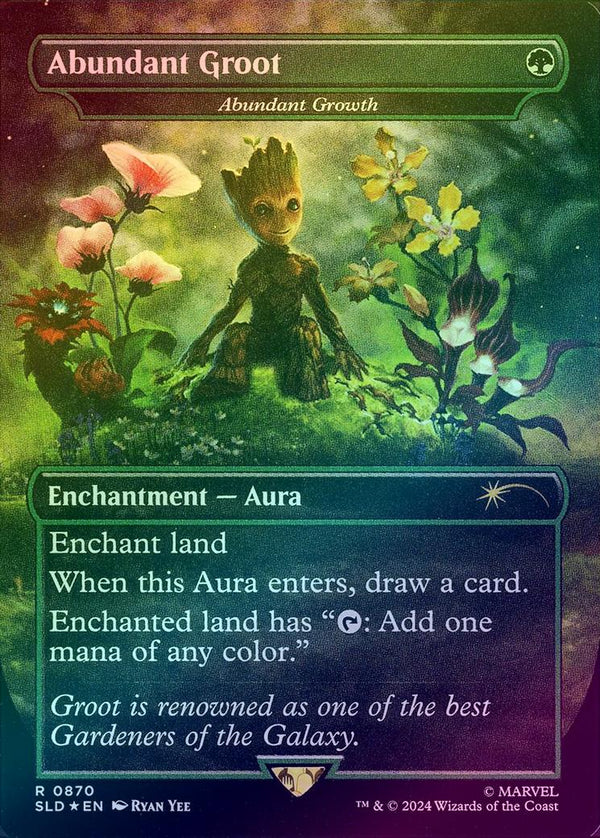 Abundant Groot // Abundant Growth - Secret Lair Bonus Card (Rainbow Foil) (SLD)