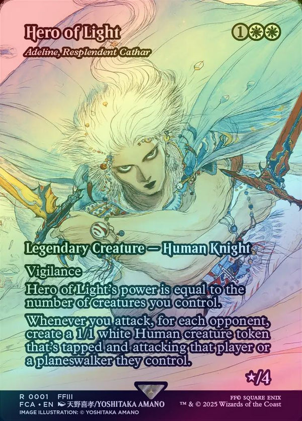 Hero of Light // Adeline, Resplendent Cathar - Borderless (Foil) (FCA)