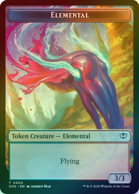 Fractal (004) // Elemental (002) Token (Foil) (TSOS)