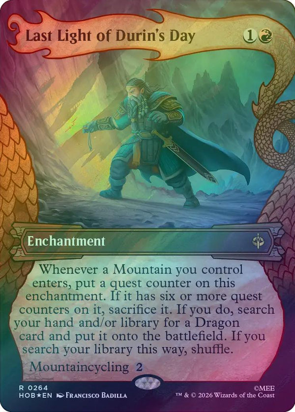 Last Light of Durin's Day - Dragon Hoard Frame (Surge Foil) (HOB) (Pre-Order)