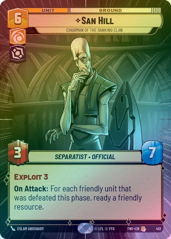 San Hill - Chairman of the Banking Clan (Hyperspace) - 451 - Rare (Foil)