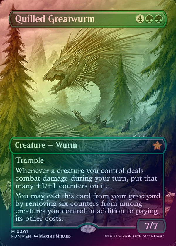 Quilled Greatwurm - Borderless (Mana Foil) (FDN)