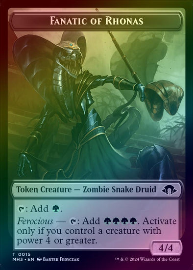 Fanatic of Rhonas Token (Foil) (TMH3)