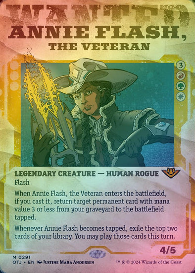 401 Games Canada - Annie Flash, the Veteran - Wanted Poster Showcase (Foil) (OTJ) 401 Games Canada - Annie Flash, the Veteran - Wanted Poster Showcase (Foil) (OTJ)