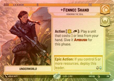 Fennec Shand - Honoring the Deal (Hyperspace) - 295 - Common (Foil)