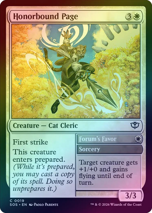 Honorbound Page // Forum's Favor (Foil) (SOS)