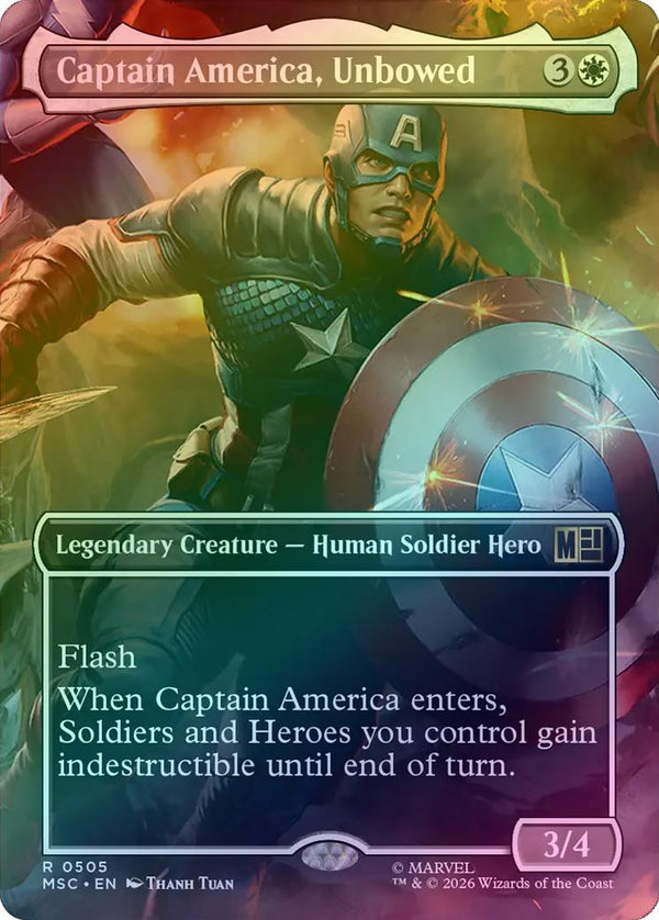 Captain America, Unbowed - Borderless Scene: Heroes United (Foil) (MSC) (Pre-Order)