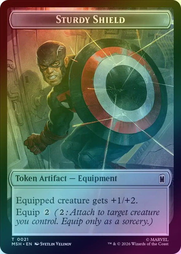 The Tiger God // Sturdy Shield Token (Foil) (TMSH)
